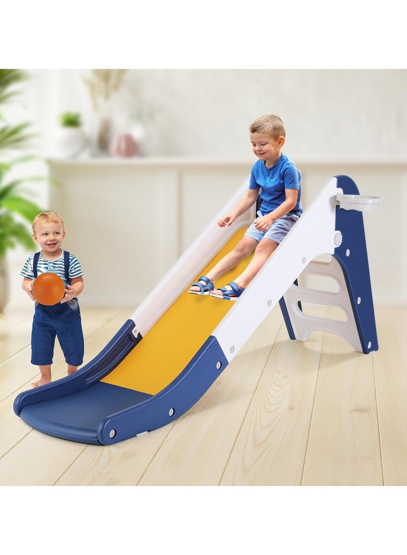 Slide with basketball hoop and ball, play slide with extended buffer slide  - Image 1