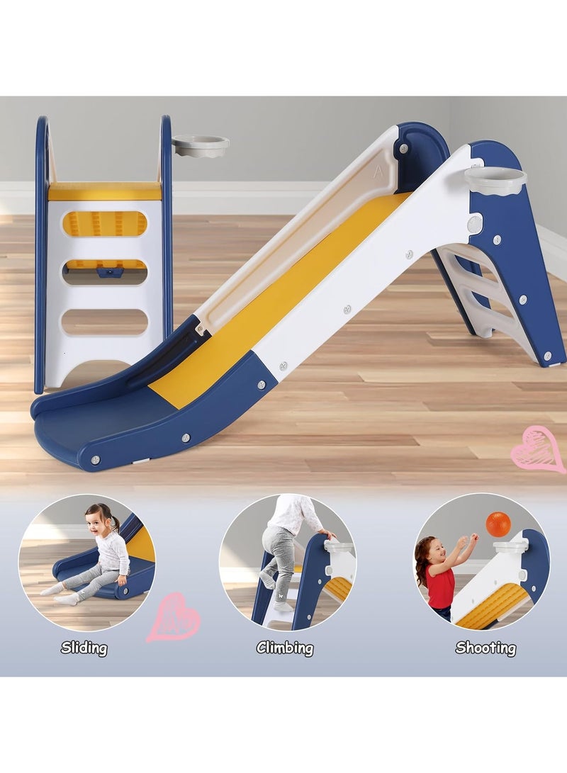 Slide with basketball hoop and ball, play slide with extended buffer slide  - Image 3