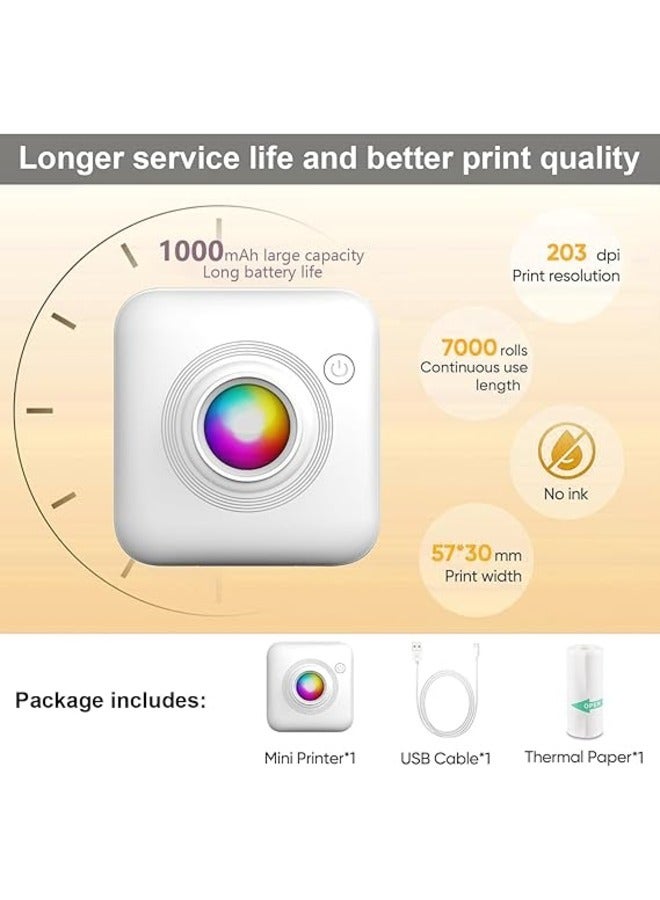 Mini Thermal Printer, Bluetooth Mini Printer, Portable Sticker Printer, Bluetooth Inkless Printer, Wireless Pocket Printer - Image 3