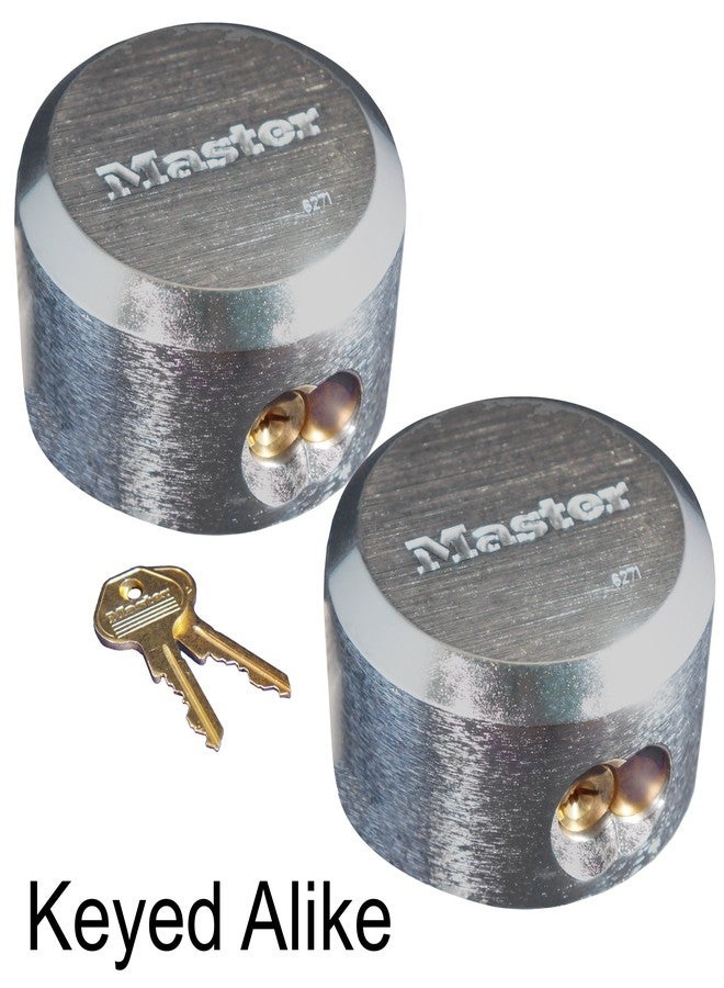 Master Lock 6271KA 2 Pack - 2-7/8in. ProSeries Reinforced Hidden Shackle Rekeyable Pin Tumbler Keyed Alike Padlock, Chrome - Image 1