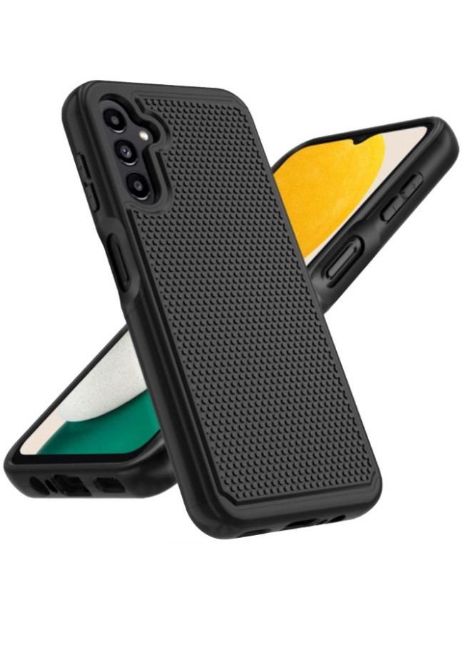 RUGGED SHIELD Samsung Galaxy A14 Case, Dual Layer Silicone Full Shockproof Protective Case, Rugged Heavy Duty Durable Cell Phone Cover, Soft Slim Non Slip Textured Back for Samsung Galaxy A14, Black  - Image 1