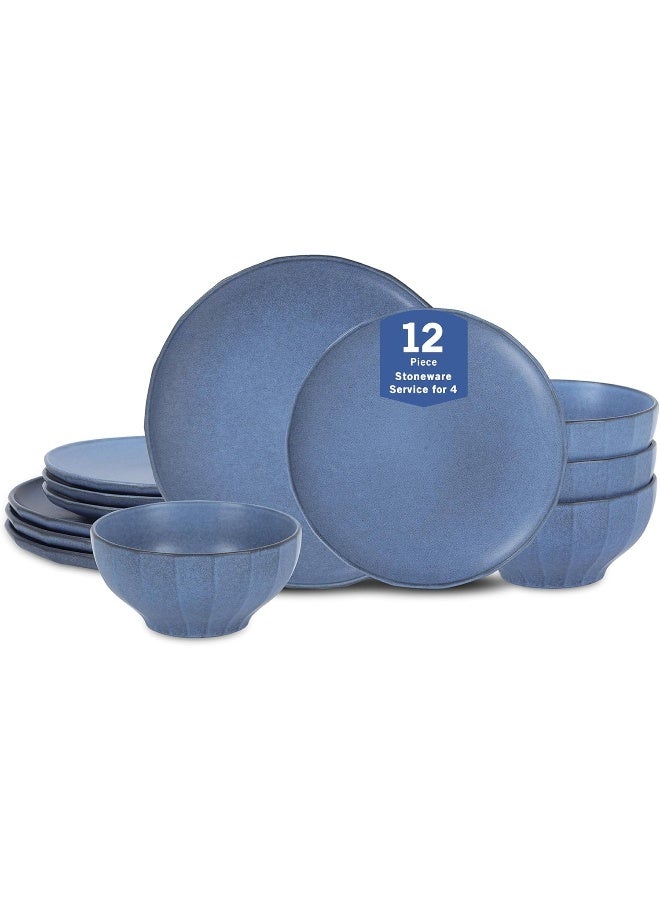 Stone Lain Rio 12Piece Dinnerware Set Stoneware Blue - Image 1
