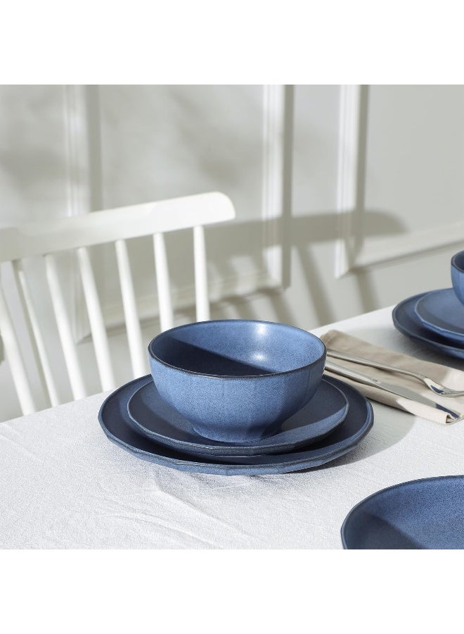 Stone Lain Rio 12Piece Dinnerware Set Stoneware Blue - Image 3