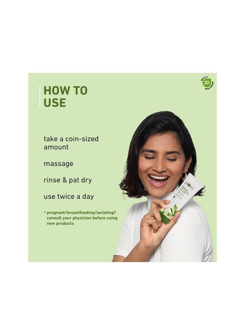بلوم غسول الوجه لتنظيف المسام بالشاي الأخضر للبشرة الدهنية والمعرضة لحب الشباب | بحمض الجليكوليك | يتحكم في الزيت الزائد | يزيل خلايا الجلد الميتة | لطيف وغير جاف | النساء والرجال | نباتي 100% | 100 مل - Image 4