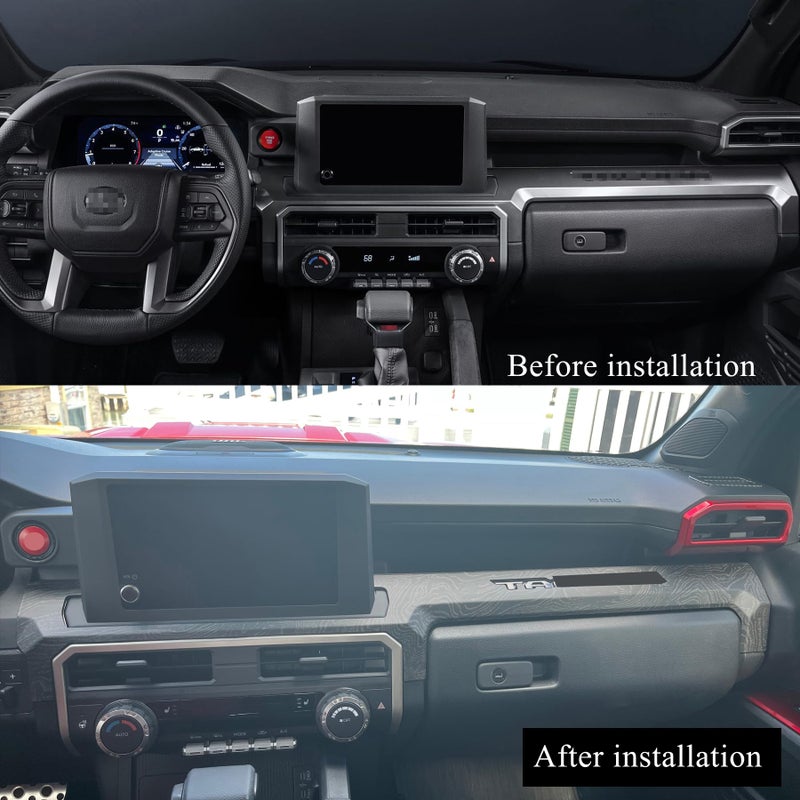 BORUIEN Dark Red Dashborad Panel Cover for Toyota Tacoma SR SR5 2024 2025 2026 w/8" Display Interior Accessories Center Console ABS Side Frame Decor Cover (Dark Red, Fit 8 Inch Display Only) - Image 5