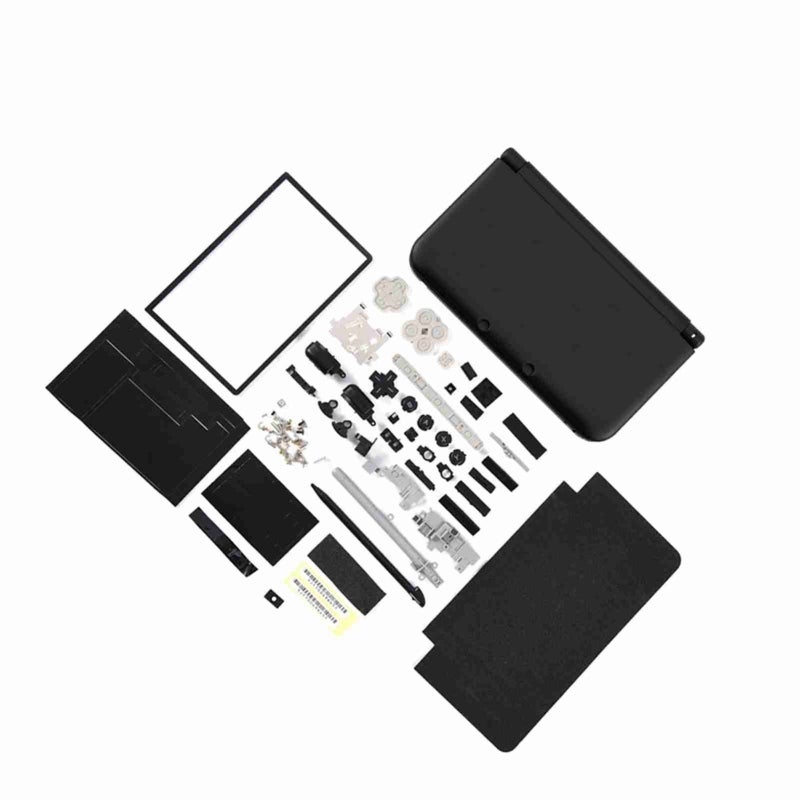 3DS XL Housing Case Cover: Black Superior Plastic Complete Replacement Kit - Durable Full Repair Parts Kit for Nintendo 3DS XL Console Repair - Image 5
