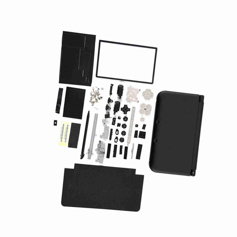 3DS XL Housing Case Cover: Black Superior Plastic Complete Replacement Kit - Durable Full Repair Parts Kit for Nintendo 3DS XL Console Repair - Image 3