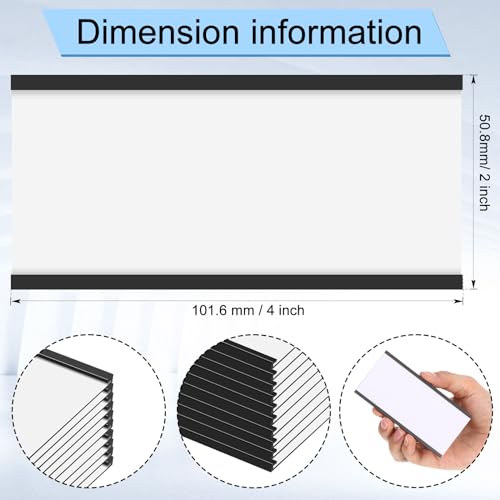 Resurhang 300 Pcs Large Magnetic Label Holder 4 x 2 Inch C Channel Magnetic Label with 300 Protective Film 600 Replacement Paper Strip Holder for Back to School Classroom Metal Rack Shelf Cabinet - Image 2
