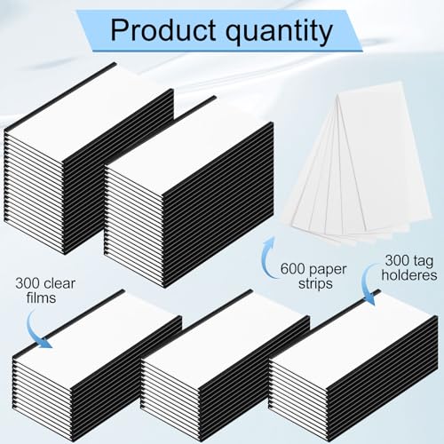 Resurhang 300 Pcs Large Magnetic Label Holder 4 x 2 Inch C Channel Magnetic Label with 300 Protective Film 600 Replacement Paper Strip Holder for Back to School Classroom Metal Rack Shelf Cabinet - Image 3