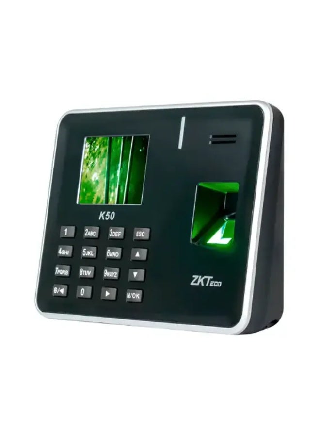 ZK teco K50 Pro Fingerprint Time Attendance & Access Control Terminal – 2.8" TFT Screen, 5,000 Fingerprint Capacity, 3,000 Card, 100,000 Log