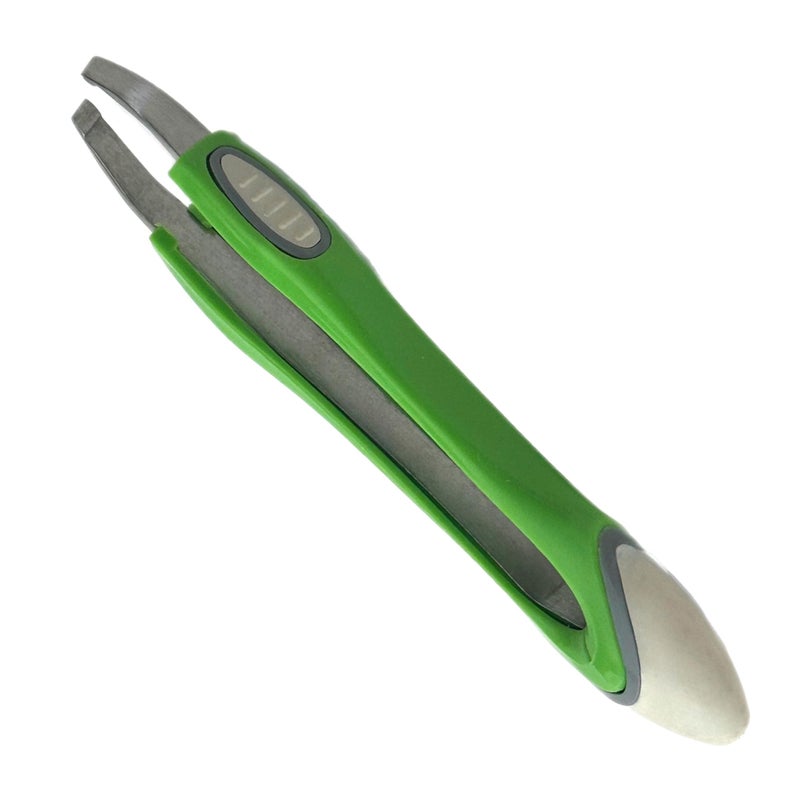 ALAZCO Comfort Hold Ergonomic Slanted Tip Multipurpose Stainless Steel NonSlip Sure Grip Precision Splinter Facial Hair Removal Eyebrow Tweezers Men Women Arthritis Hands