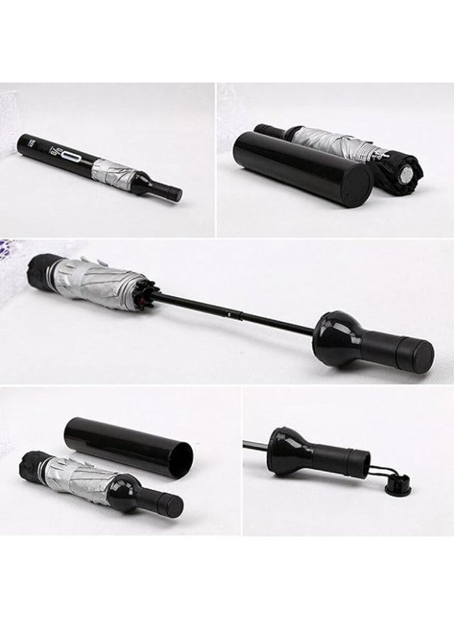 ديكو مظلة زجاجة | مظلة أنيقة صغيرة الحجم مقاومة للرياح للرجال والنساء | هدية مميزة محمولة للسفر والمكتب والاستخدام اليومي - Image 2