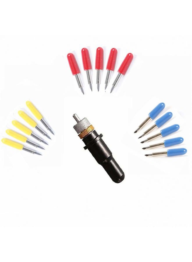 F.L.S 15pcs 30/45/60 Degree Roland Vinyl Cutter Cutting Plotter Blade + Holder - Image 2