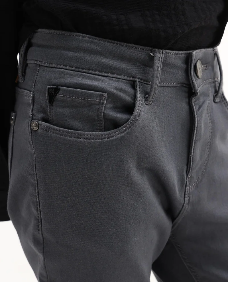 Rare Ones Rare Ones Kids Kino-25 Grey Cotton Button Closure Regular Fit Jeans