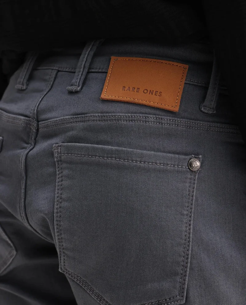 Rare Ones Rare Ones Kids Kino-25 Grey Cotton Button Closure Regular Fit Jeans