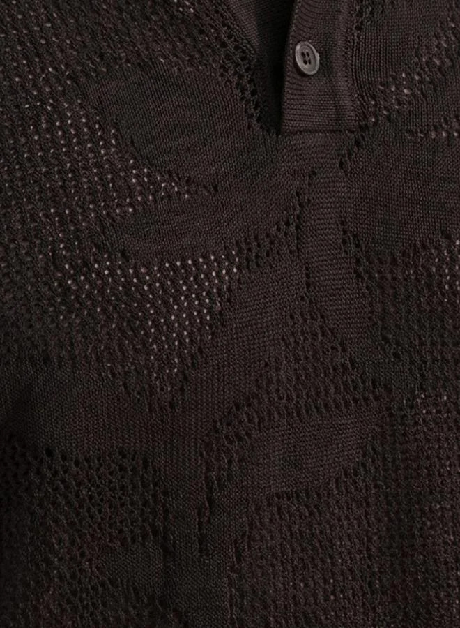 Iconic Iconic Short Sleeves Jacquard Polo T-shirt