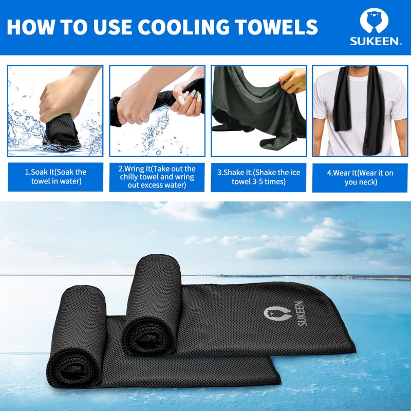 Sukeen Cooling Towel for Neck and Face (40"x12"), Microfiber Bulk Cooling Towels for Athletes Cooling Neck Wraps Instant Cooling Towels for Yoga,Gym,Golf,Running,Fitness and Workout - Image 3