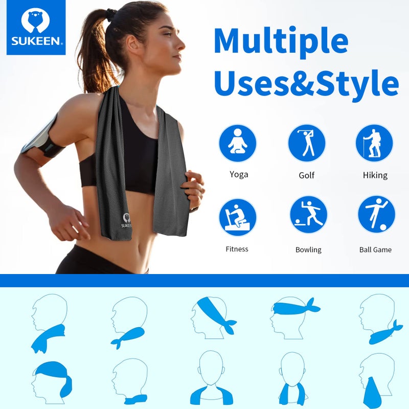 Sukeen Cooling Towel for Neck and Face (40"x12"), Microfiber Bulk Cooling Towels for Athletes Cooling Neck Wraps Instant Cooling Towels for Yoga,Gym,Golf,Running,Fitness and Workout - Image 4