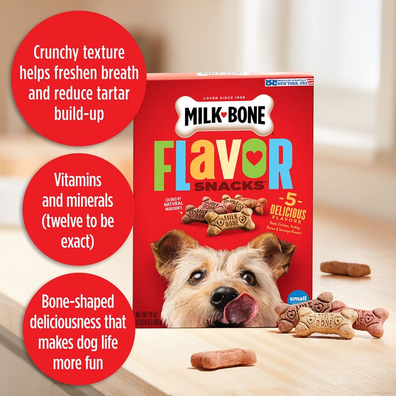 Milk-Bone Flavor Snacks Small Dog Biscuits, Flavored Crunchy Dog Treats, 60 Oz. Boxes (Pack of 3) - Image 4