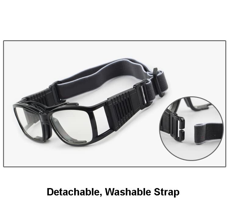EnzoDate Vintage Basketball Glasses Slimfit Protective Safety Sports Goggles (grey) - Image 4