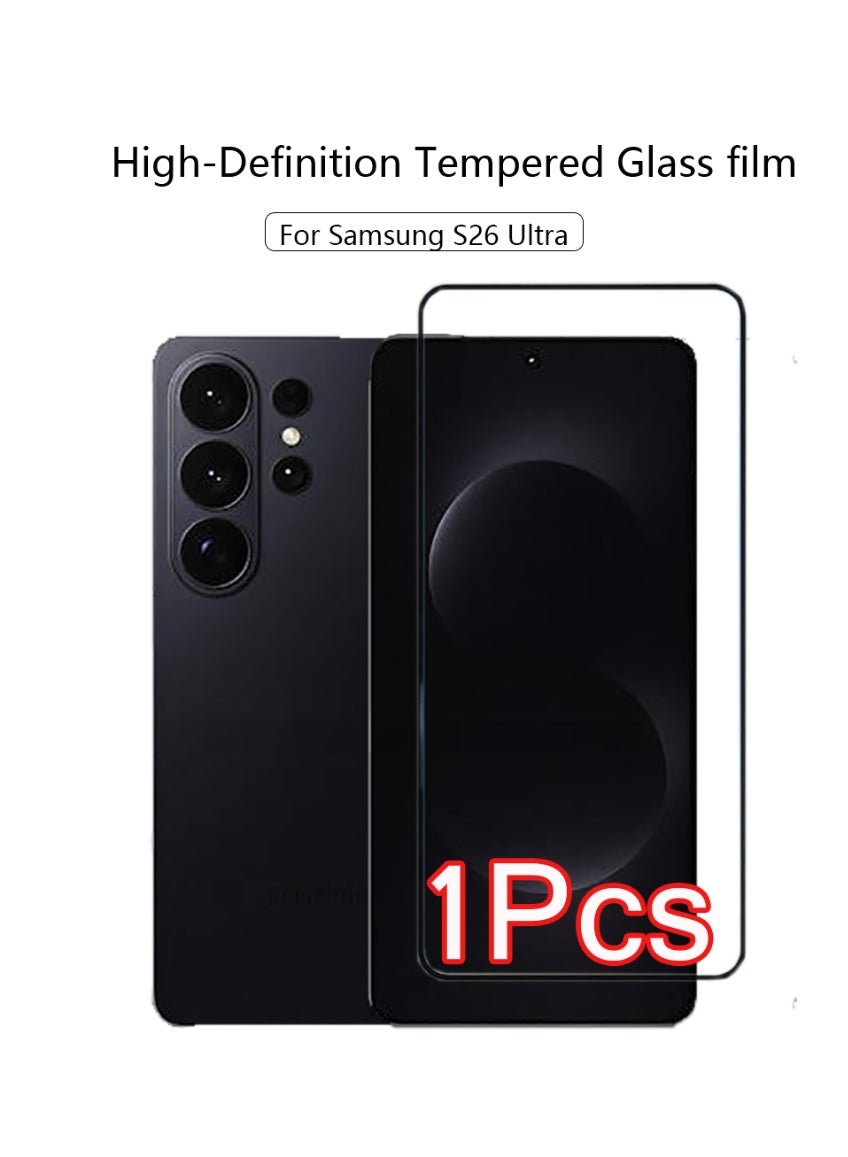 1 Pack for Samsung Galaxy S26 Ultra Screen Protector, 9H Shatterproof Tempered Glass,Responsive Touch, Anti-Scratch,Full Coverage, Bubble Free,HD Clarity, Easy installation