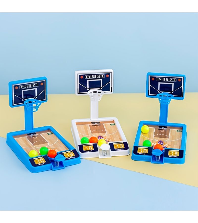 Blue Mini Finger Catapult Basketball Tabletop Toy Parent Child Interactive Game Kids Gift - Image 3