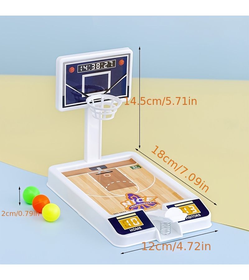 Blue Mini Finger Catapult Basketball Tabletop Toy Parent Child Interactive Game Kids Gift - Image 2