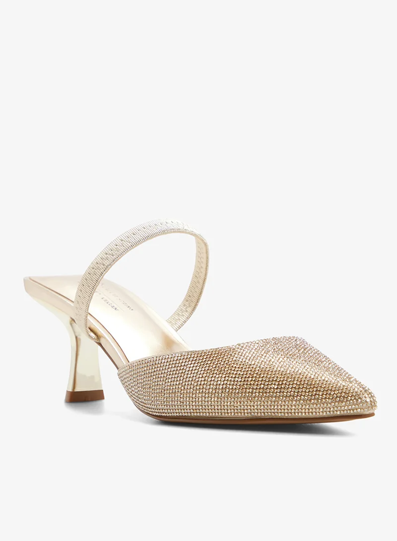 Call it Spring GOLD Zaydan Slingback Heeled Sandals for Women | Best Price UAE