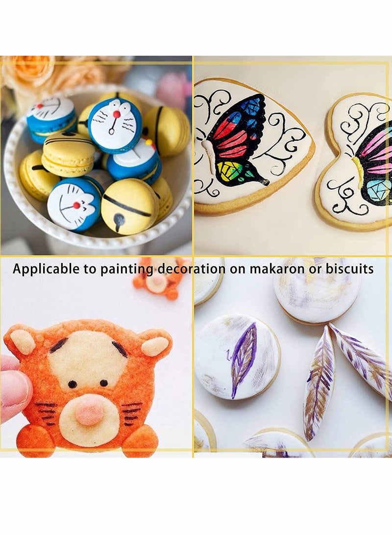 Excefore أقلام تلوين الطعام ترقية 12 قطعة أقلام تلوين الطعام بطرفين ماركرات قابلة للأكل برؤوس دقيقة وسميكة كتّاب طعام من الدرجة الغذائية للكيك والمثلجات والحفلات - Image 2