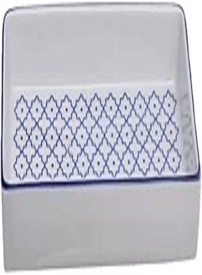Porland Porcelain Passion Rectangular Serving Dish 15 * 7.5Cm Unique Elegant Design - Blue