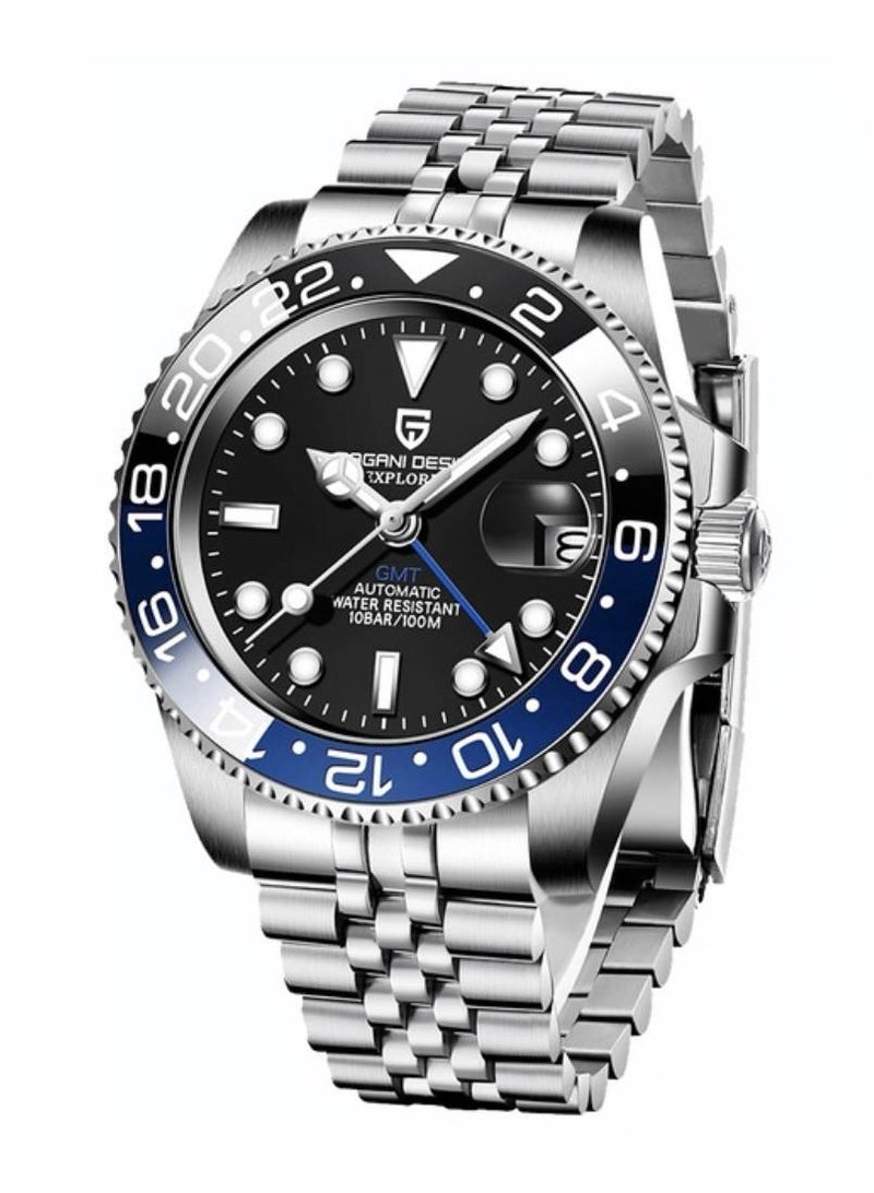 PAGANI DESIGN PD1662 Batgirl GMT Men’s Automatic Watch – 40mm Jubilee Bracelet - Image 1