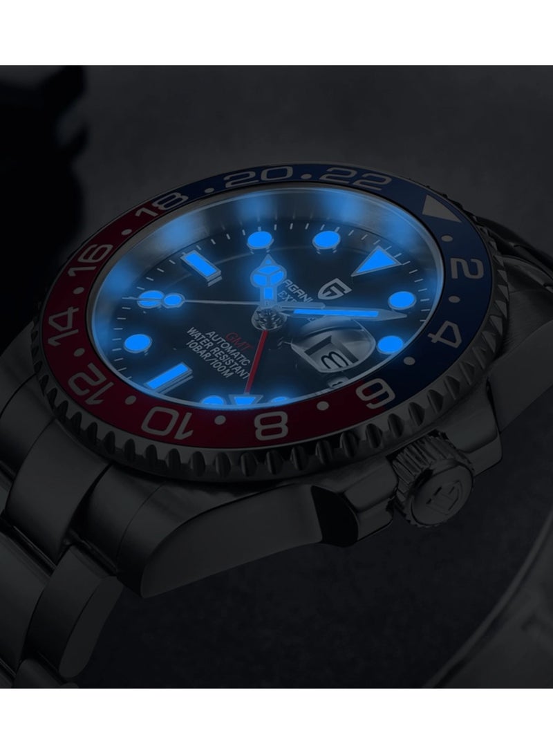 PAGANI DESIGN PD1662 Batgirl GMT Men’s Automatic Watch – 40mm Jubilee Bracelet - Image 4