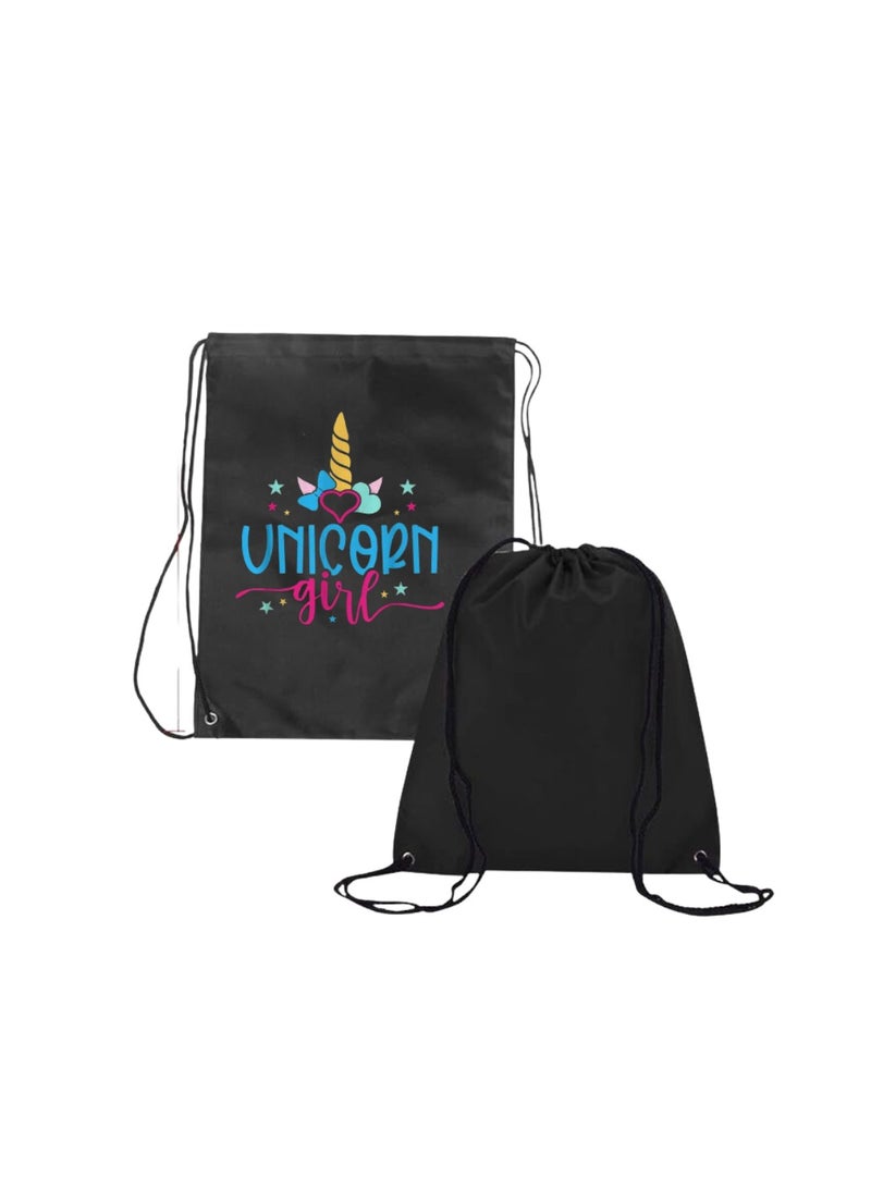 برينت شوب فور مي مجموعة من 3 حقائب برباط بتصميم وحيد القرن للفتيات - حقيبة ظهر رياضية متينة للأطفال، رائعة للمدرسة والاستخدام اليومي، خفيفة الوزن مع طباعة يونيكورن للاستخدام اليومي - Image 3