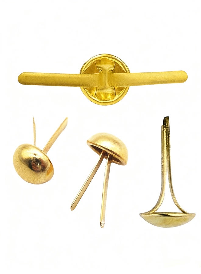 Happy D Metal Paper Fasteners,Split Pins, Metal Brads Split Pins, Mini Round Split Brads (Gold) - Image 3