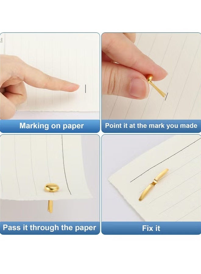Happy D Metal Paper Fasteners,Split Pins, Metal Brads Split Pins, Mini Round Split Brads (Gold) - Image 5