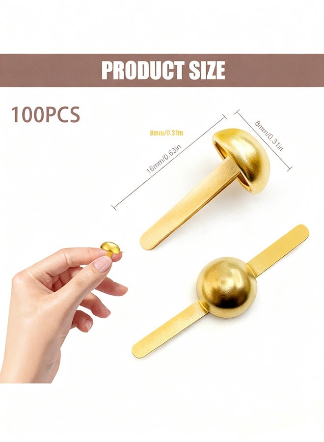 Happy D Metal Paper Fasteners,Split Pins, Metal Brads Split Pins, Mini Round Split Brads (Gold) - Image 2