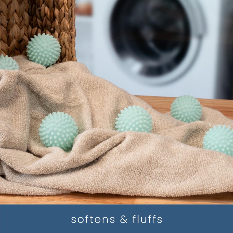 S&T INC. Reusable Plastic Dryer Balls, Fabric Softener for Laundry, Blue, 2.5 in, 6 Pack - Image 3