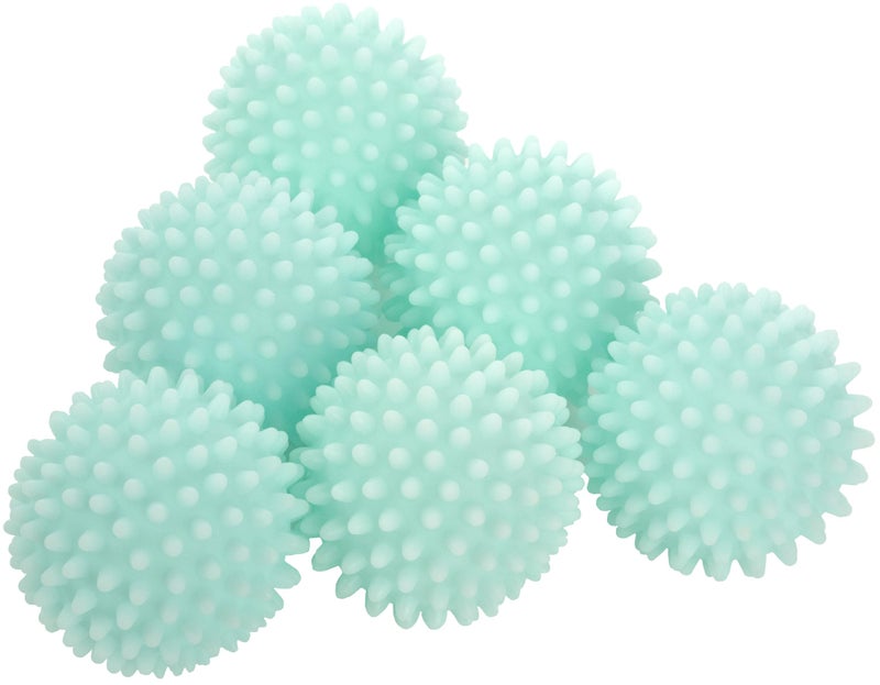 S&T INC. Reusable Plastic Dryer Balls, Fabric Softener for Laundry, Blue, 2.5 in, 6 Pack - Image 1