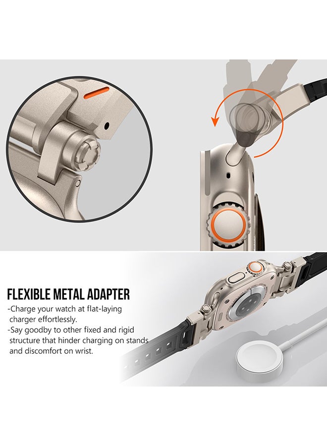 O Ozone Sports Liquid Silicone Rubber Band with Stainless Steel Adapter for Apple Watch Ultra 1/2 49mm 45mm 44mm 42mm Men, Durable Armor Designed Strap- Beige  - Image 4