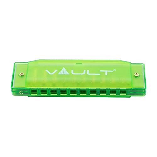 Vault HA500 Key C 10-Hole Diatonic Harmonica/Mouth Organ - Green - Image 1