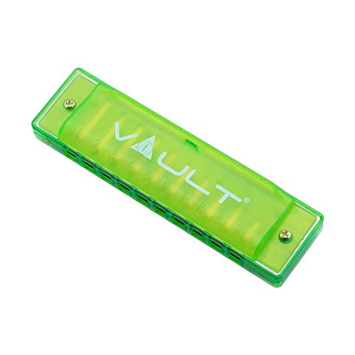 Vault HA500 Key C 10-Hole Diatonic Harmonica/Mouth Organ - Green - Image 3
