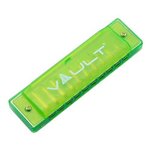 Vault HA500 Key C 10-Hole Diatonic Harmonica/Mouth Organ - Green - Image 2