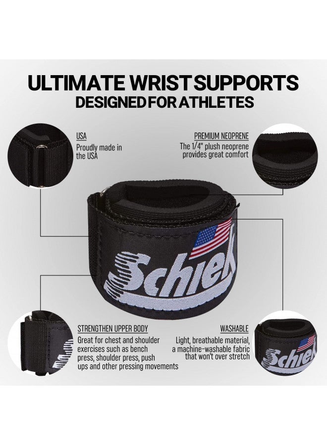 Schiek Sports Model 1100-WS Extra-Wide Wrist Straps - Black - Image 3