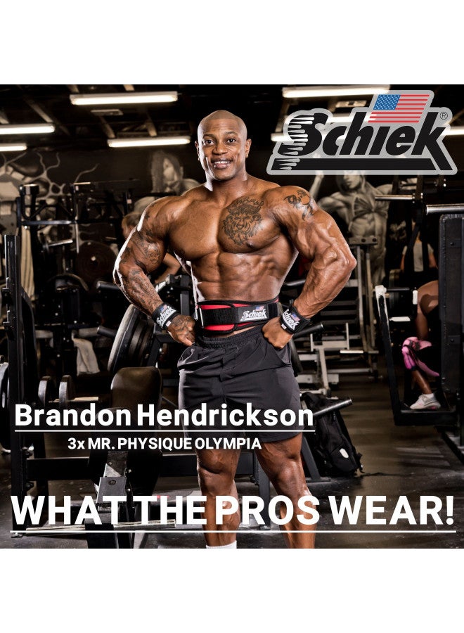 Schiek Sports Model 1100-WS Extra-Wide Wrist Straps - Black - Image 4