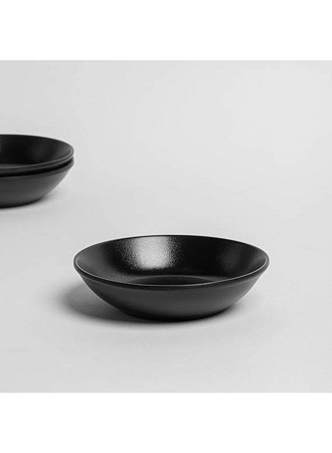 ماستر جولد 3 قطع ميلامين أطباق صلصة سوداء | آمنة للاستخدام في غسالة الأطباق | أطباق مقبلات جانبية صغيرة للتوابل والسوشي والوجبات الخفيفة (مسطحة مستديرة | 10 سم) - Image 2