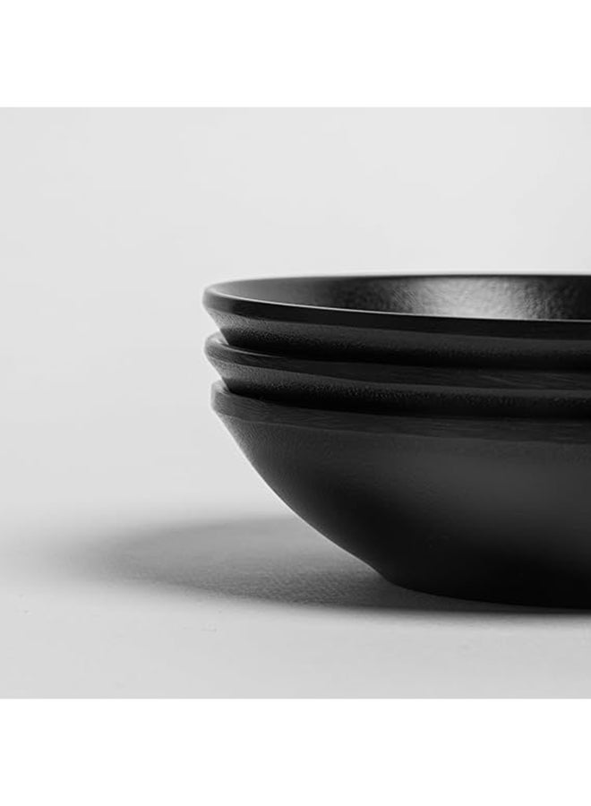 ماستر جولد 3 قطع ميلامين أطباق صلصة سوداء | آمنة للاستخدام في غسالة الأطباق | أطباق مقبلات جانبية صغيرة للتوابل والسوشي والوجبات الخفيفة (مسطحة مستديرة | 10 سم) - Image 3