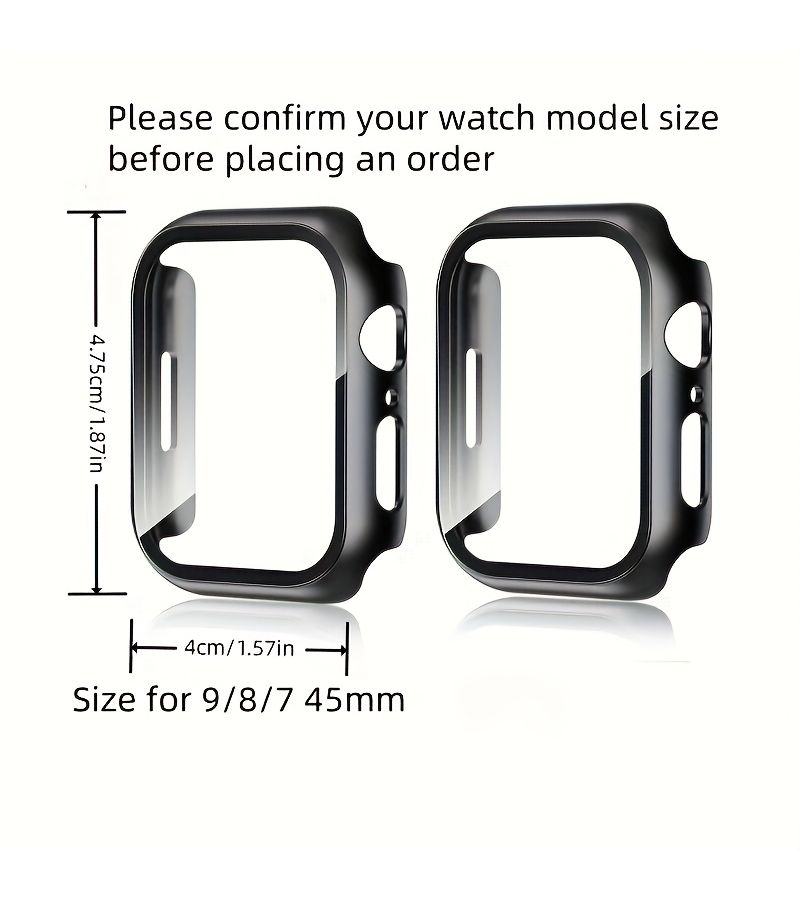 لـ IWatch 6 5 4 SE 44mm 2 شفاف + 1 أسود أغطية حماية مع واقي شاشة من الزجاج المقسّى فائق النحافة وخفيف الوزن ومحكم الملاءمة - Image 4