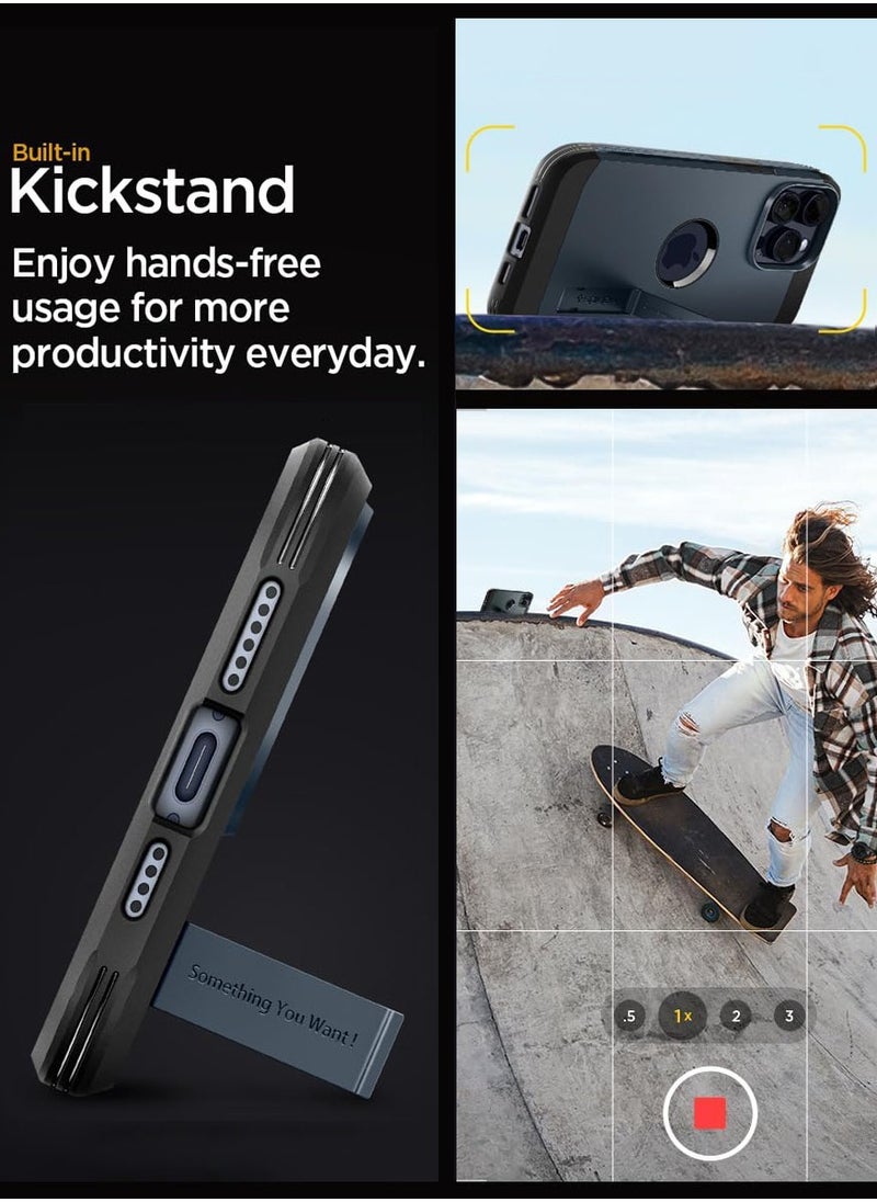 Spigen - Tough Armor MagFit for iPhone 15 Pro Case Cover with MagSafe - Metal Slate - Image 1