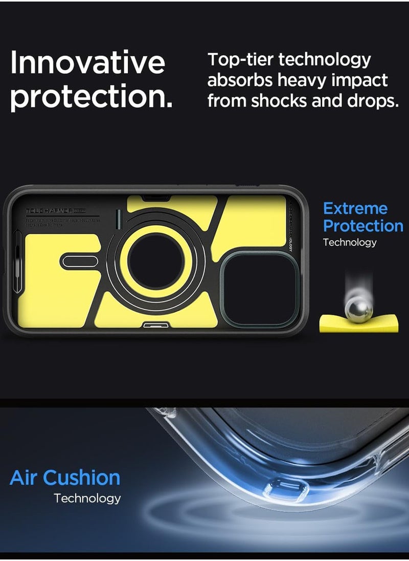 Spigen - Tough Armor MagFit for iPhone 15 Pro Case Cover with MagSafe - Metal Slate - Image 1