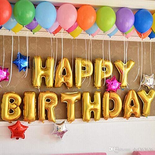 Balloonistics Happy Birthday Letter Golden Foil Balloons and Number Golden Foil Balloon for Party Decoration (Number 13) - Image 3